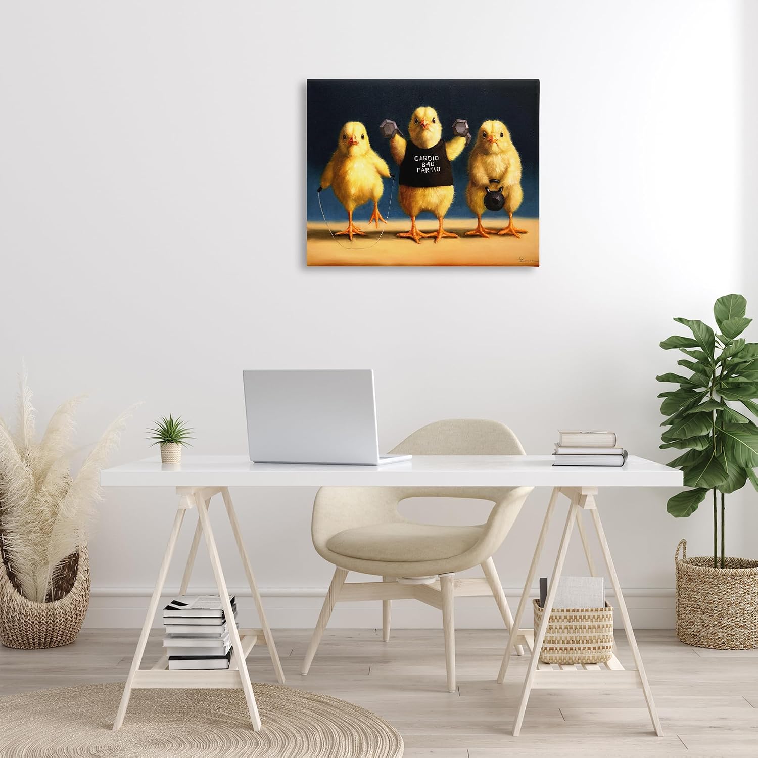 Funny Workout Chicks Animal Humor, 24 x 30 Inch Canvas Wall Art image 4