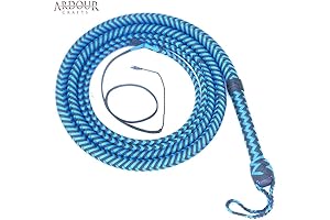 4 to 16ft Paracord Nylon Bullwhip, Blue/Black