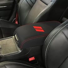 Car Center Console Armrest Cover for 2022 2023 Dodge Charger 2011-2021/for Chrysler 300 2011-2022 2023 Leather Anti-Scratch Central Box Lid Protector Cushion Interior Accessories-Red Stitches
