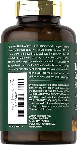 Miniatura 3 de Curcumina de cúrcuma 3000 mg | 150 cápsulas | Suplemento de cúrcuma con extracto de pimienta negra | Complejo herbario sin OMG, sin gluten