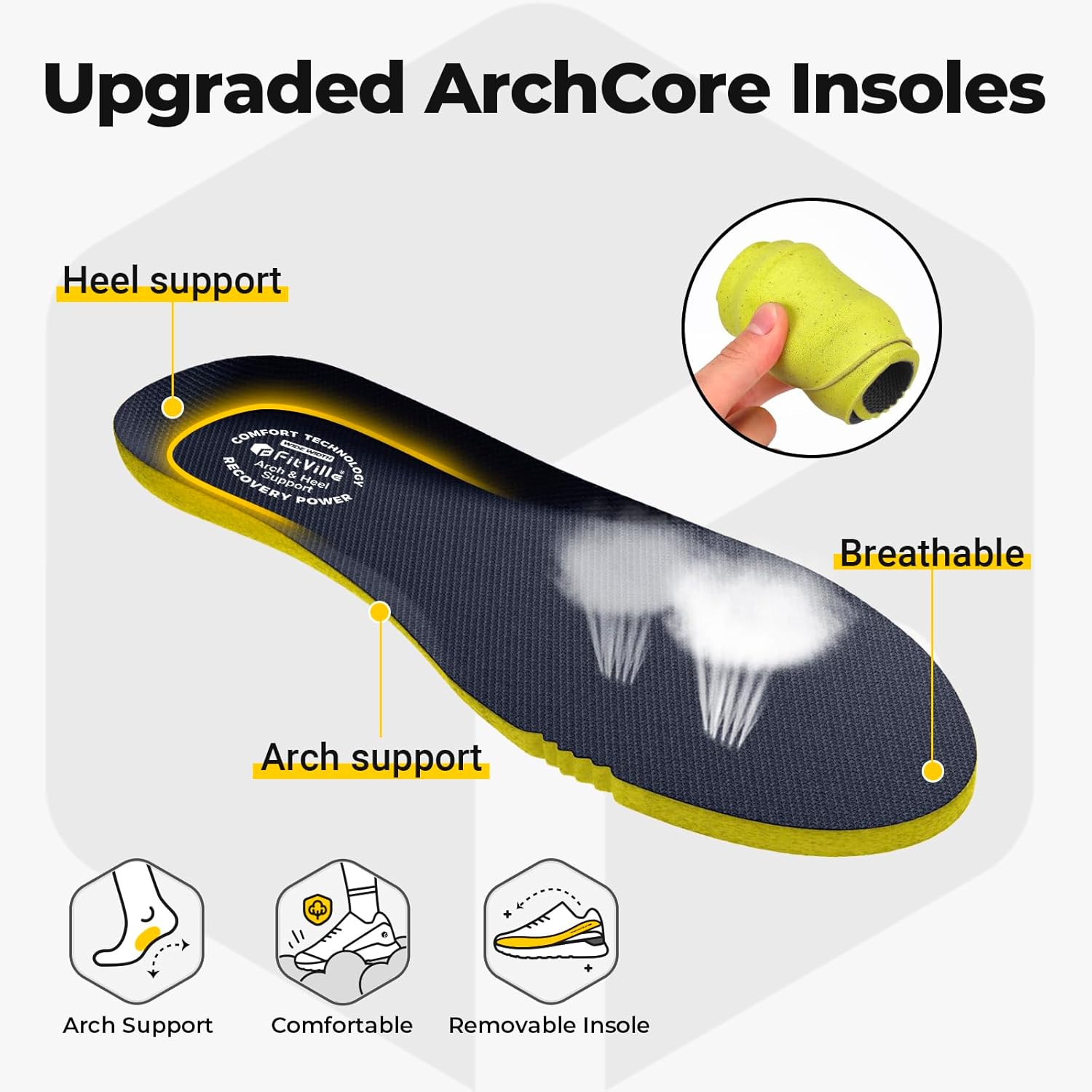 FitVille Men's Running Shoes, Maximum Support & Comfort, Built for Bigger Men Needing Wide Toe Box & High-Instep, Explosive Energy Return, Featherlight Sneakers for Road, Gym, All-Day Wear - Image 6