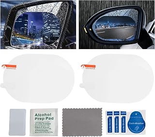 2 Pcs Car Rearview Mirror Films Anti Fog Car Rainproof Films Waterproof Car Mirror Rain Protector Film Wing Mirror Rain Deflector Film for Cars Trucks Vans Motorcycles