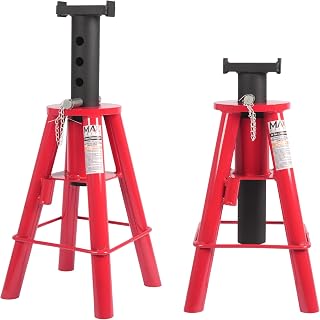 Maxority 10 Ton (20,000 lbs) Heavy-Duty Pin-Type Adjustable Jack Stands for Trucks & Equipment, 1 Pair