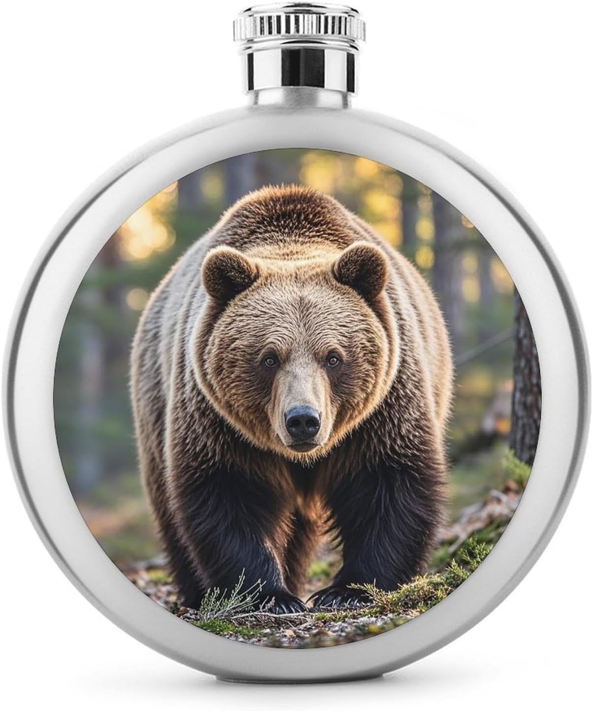 Bear Stainless Steel Flagon to 5 Oz with Screw Cap,Hip Flask for Men–Whiskey & Liquor Pocket Flask,Alcohol Flagon for Camping Drink Sports Outdoor Wine Bottle