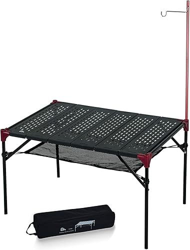 Miniatura 10 de iClimb Mesa plegable extensible, área de mesa grande, ultraligera y compacta con mesa hueca para camping, mochilero, playa, concierto, barbacoa,