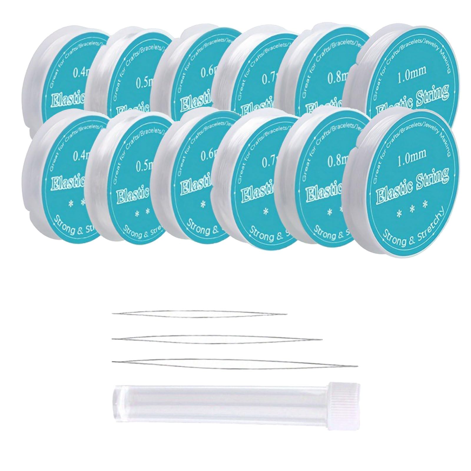 Xjdzineq Metal String Stretchy Beading Wire Cord with Big Eye Beading Needle for Bracelets Jewelry Making Accessories Metal Wire Craft