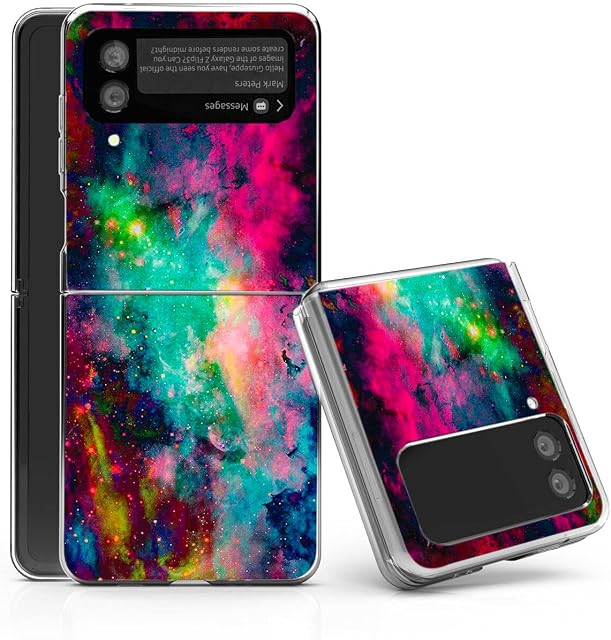 BCOV Galaxy Z Flip 4 5G Case, Colorful Universe Sky Anti-Scratch Solid Hard case Protective Shookproof Phone Cover For Samsung Galaxy Z Flip 4 5G