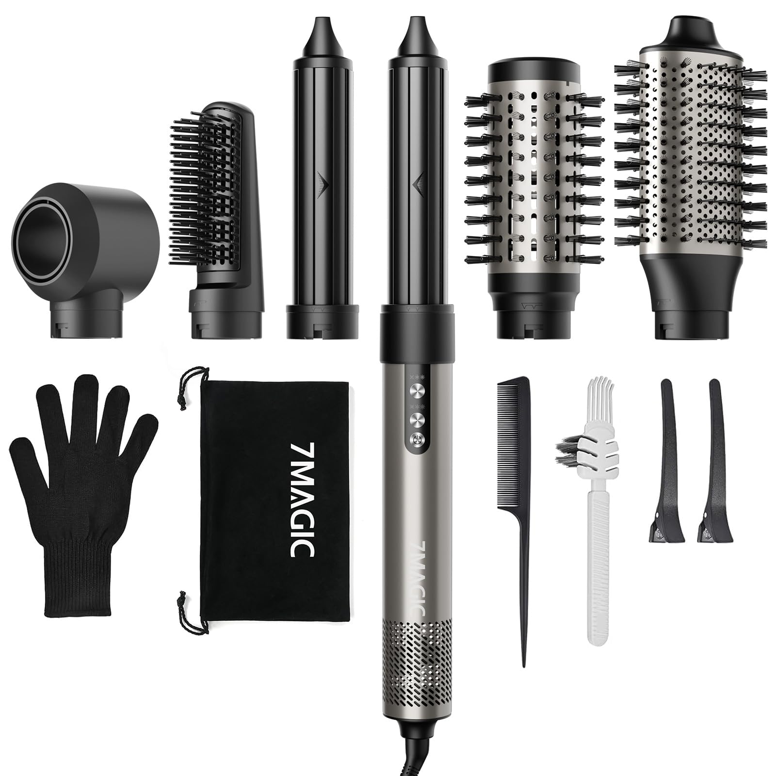 Air Styler 6 en 1, 110 000 tr/min, Seche Cheveux à Séchage Rapide, Boucleur Automatique, Brosse Soufflante, Brosse Lissante, Sans Dommages Thermiques, Soin Ionique, Salon Professionnel à Domicile