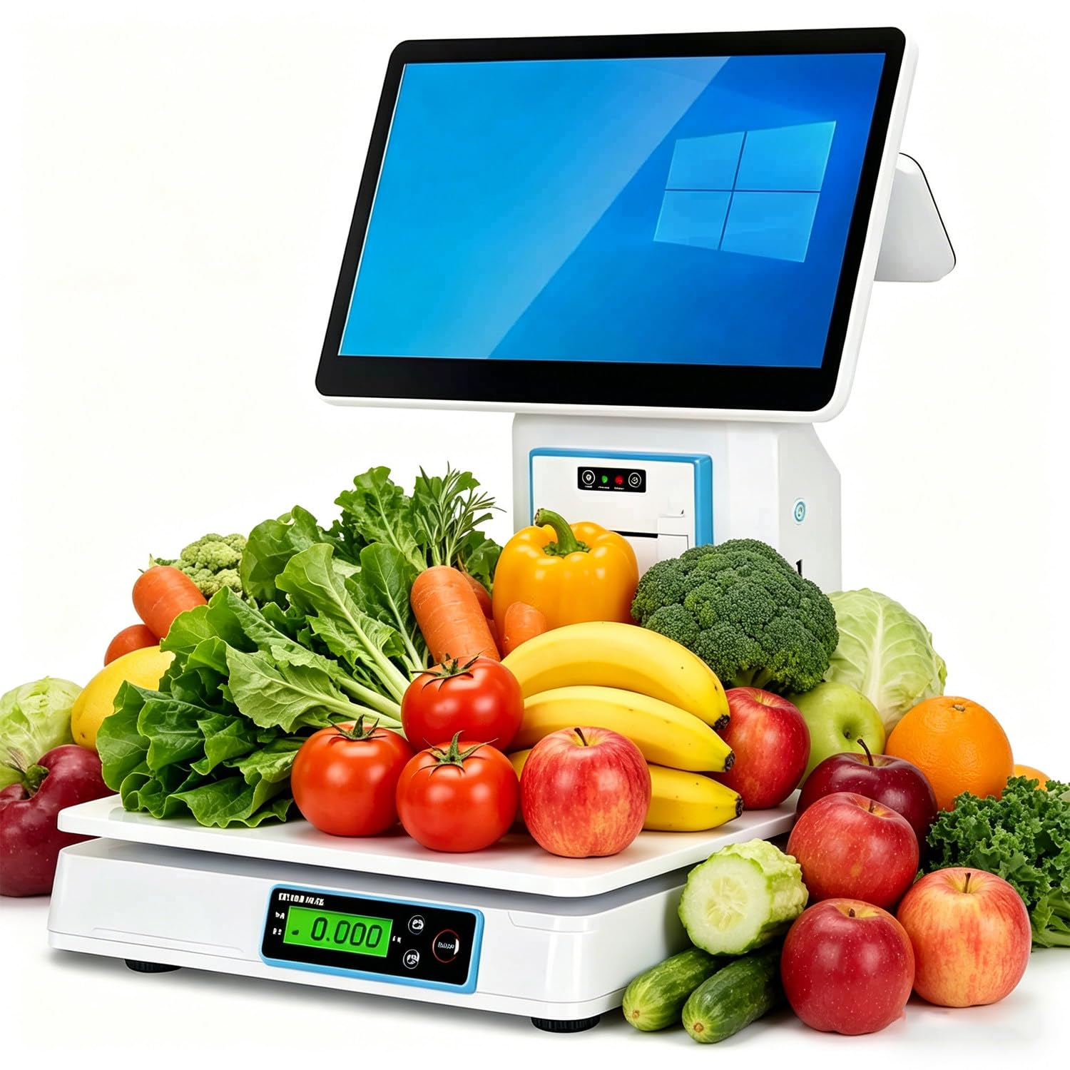 Kasa fiskalna Smart Touch Screen, inteligentna kasa fiskalna typu „wszystko w jednym” z szufladą na pieniądze, skanerem ręcznym i 20 rolkami papieru Singlescreen