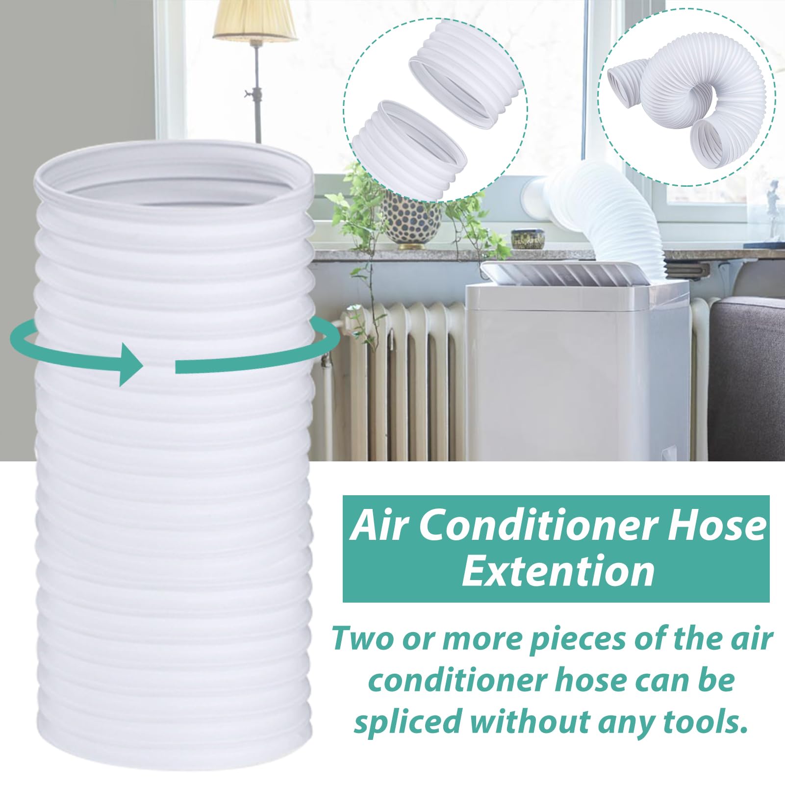 Tuyau Évacuation Climatiseur Mobile 150 Mm - Rallonge 3 Mètres Filetage Antihoraire Universel