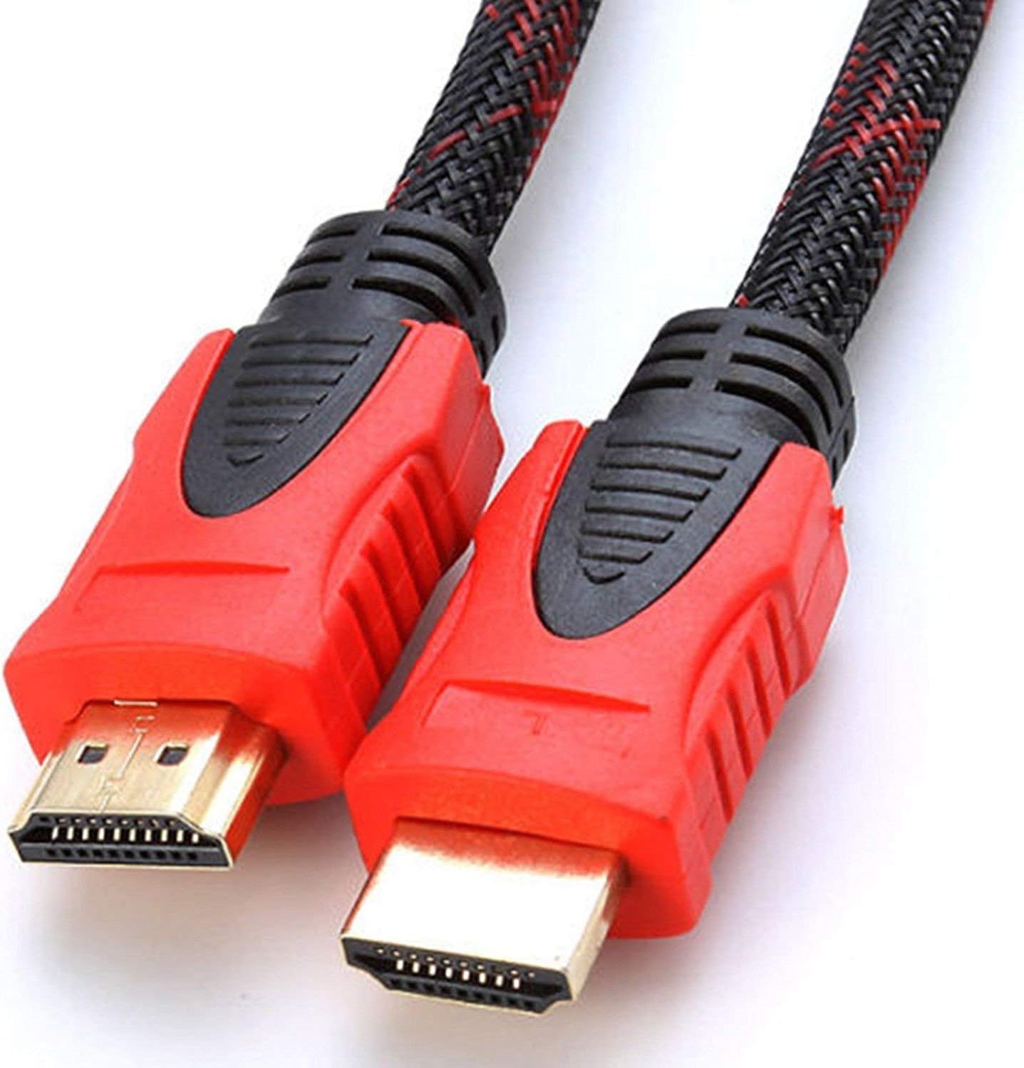 Free Shipping Over $50 CableVantage HDMI Cable V1.4 Ultra-High Speed Supports Ethernet Audio Return (ARC), Bandwidth up to 18Gbps, 3D HD 1080p Ready, Braided Nylon Cable Cord Gold Plated Red (75 Feet)