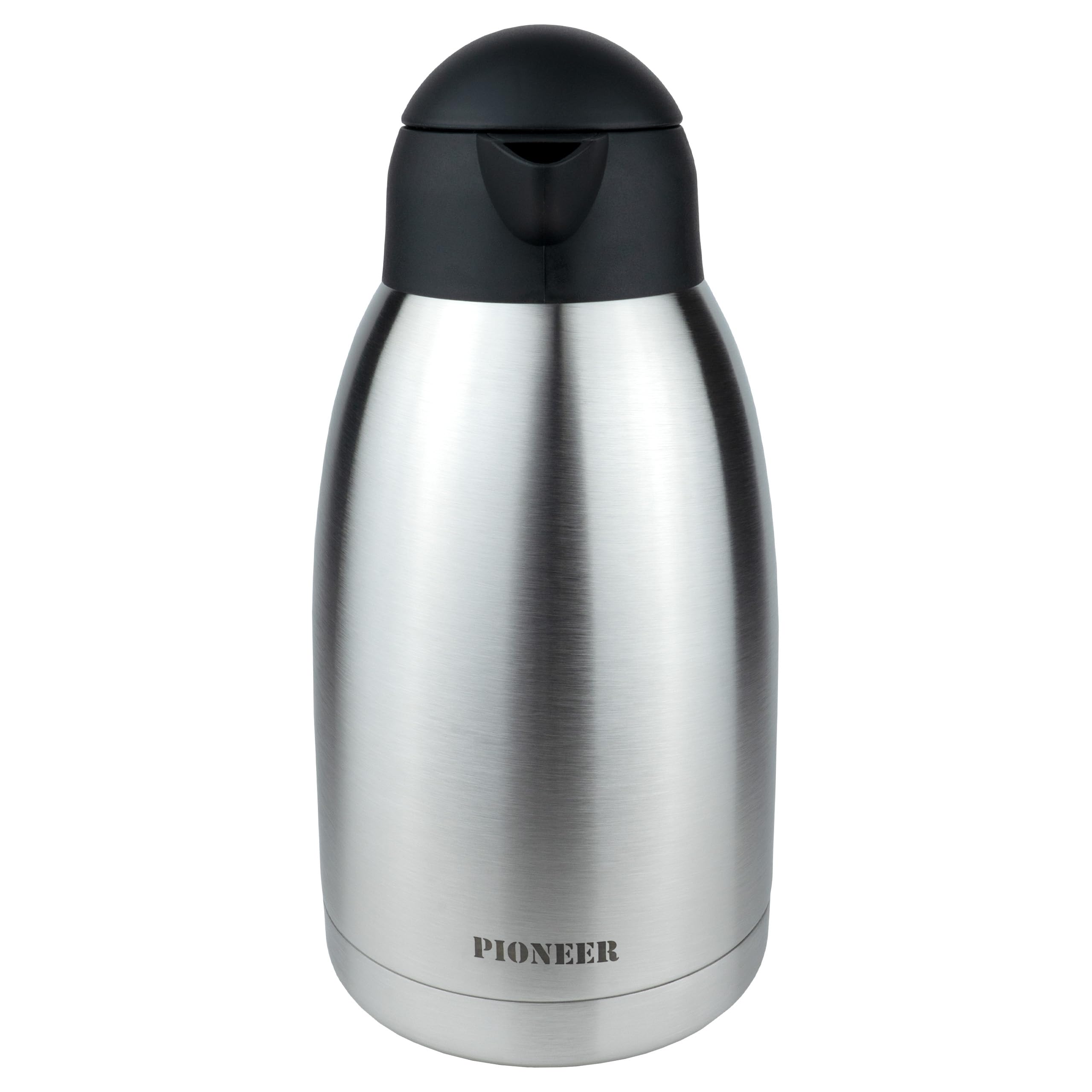 Pioneer Vakuum-Innenkaffeekaraffe, Edelstahl, satiniert, runder Kunststoffdeckel, 2 Liter