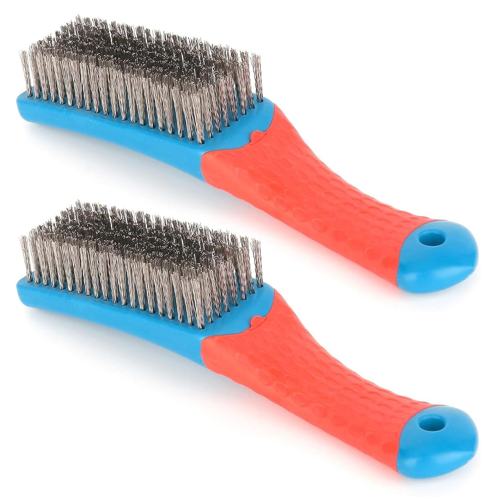 2 Piezas Cepillo de Alambre, Cepillo Manual de Alambre Acero Inoxidable, Cepillos Limpieza para Limpieza Madera, Escoria Soldadura, Grasa, Óxido y Polvo