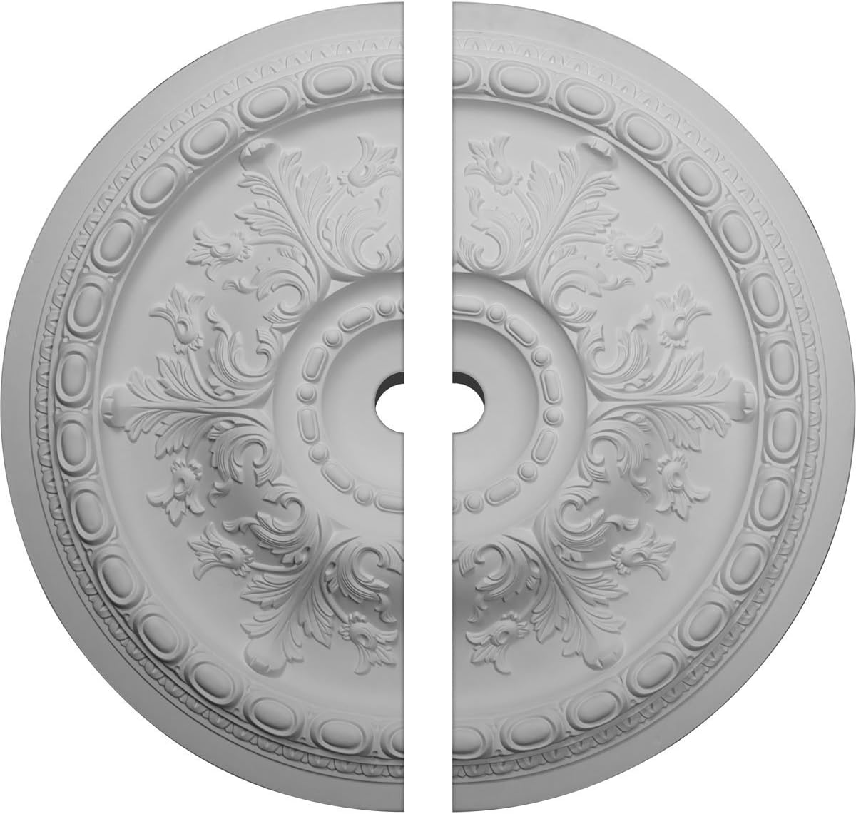 Ekena Millwork CM38OS2-03000 38 3/8"OD x 3"ID x 2 7/8"P Oslo Ceiling Medallion, Fits Canopies up to 7-5/8", 2 Piece