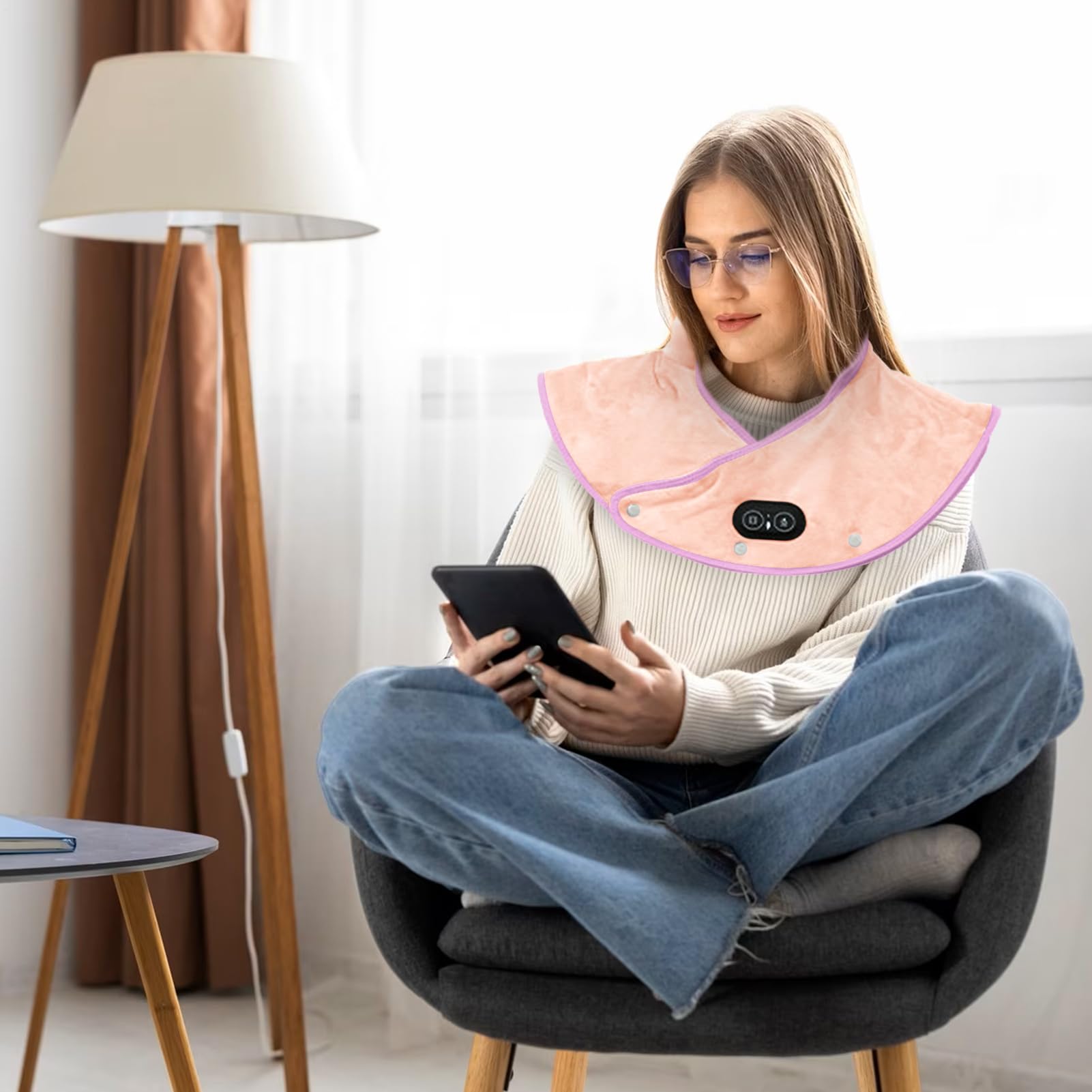 Cojín térmico para cuello y hombros 3 temperaturas, parada | Calentamiento De Cuello Con 3 Niveles De Calor Eléctrico Rápido, Apagado Automático Para M