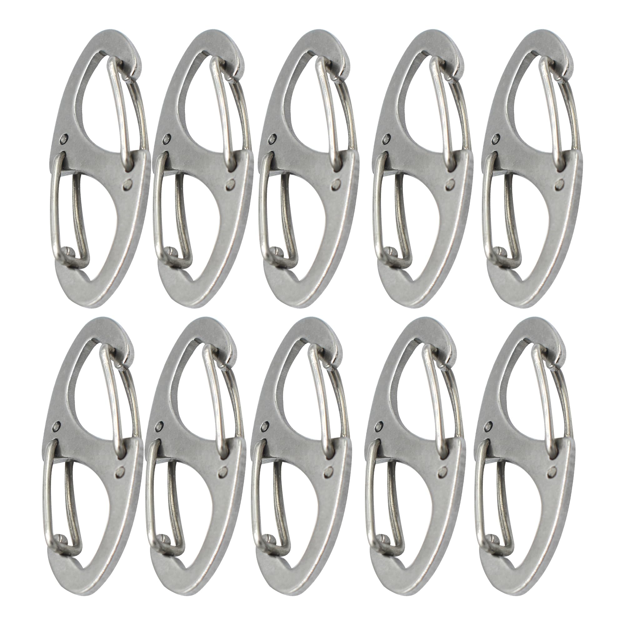 Bytiyar Small Carabiner Clips 1.6 inch(41mm) Metal Double Sided Spring Gate Snap Hooks Keychain Clasp Accessories