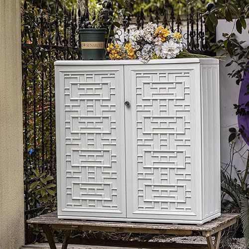 Miniatura 2 de KINYING Armario de almacenamiento para exteriores, impermeable, caja de cubierta de resina de 60 galones para cojines de muebles de patio,