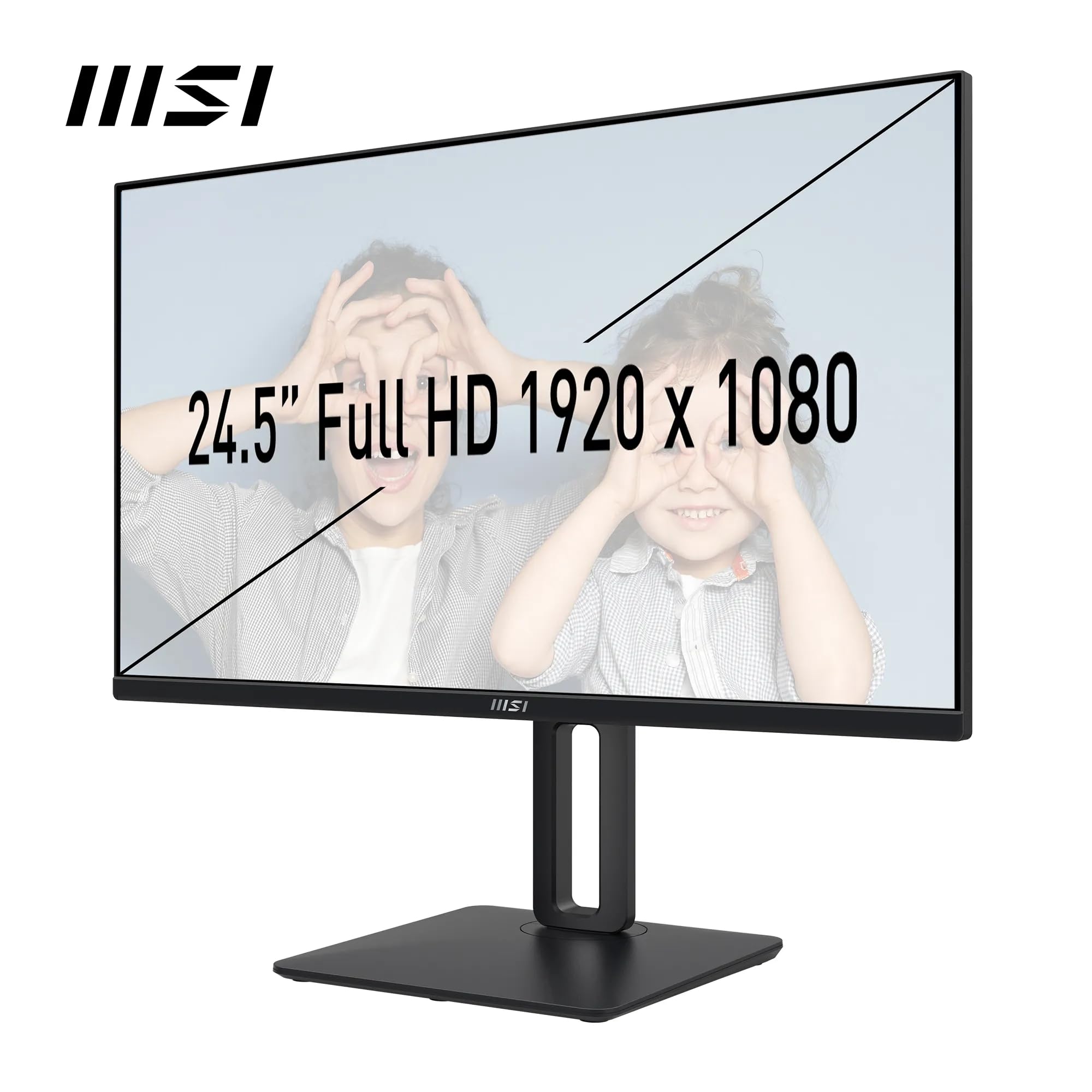 MSI PRO MP251P Monitor FHD 24,5" - IPS (1920 x 1080), 100 Hz, schermo Eye-Friendly, altoparlante integrato, 4 posizioni, HDMI 1.4b, D-Sub (VGA)