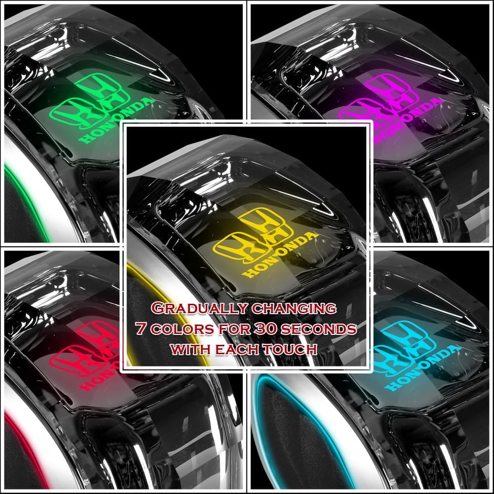 W-POWER Universal Crystal Cut Shift knobs Touch Activated Multi-Color Ultra LED Light Illuminated Gear Knob, Fits for Most Cars with Button Operated Shifter (Crystal-HO)