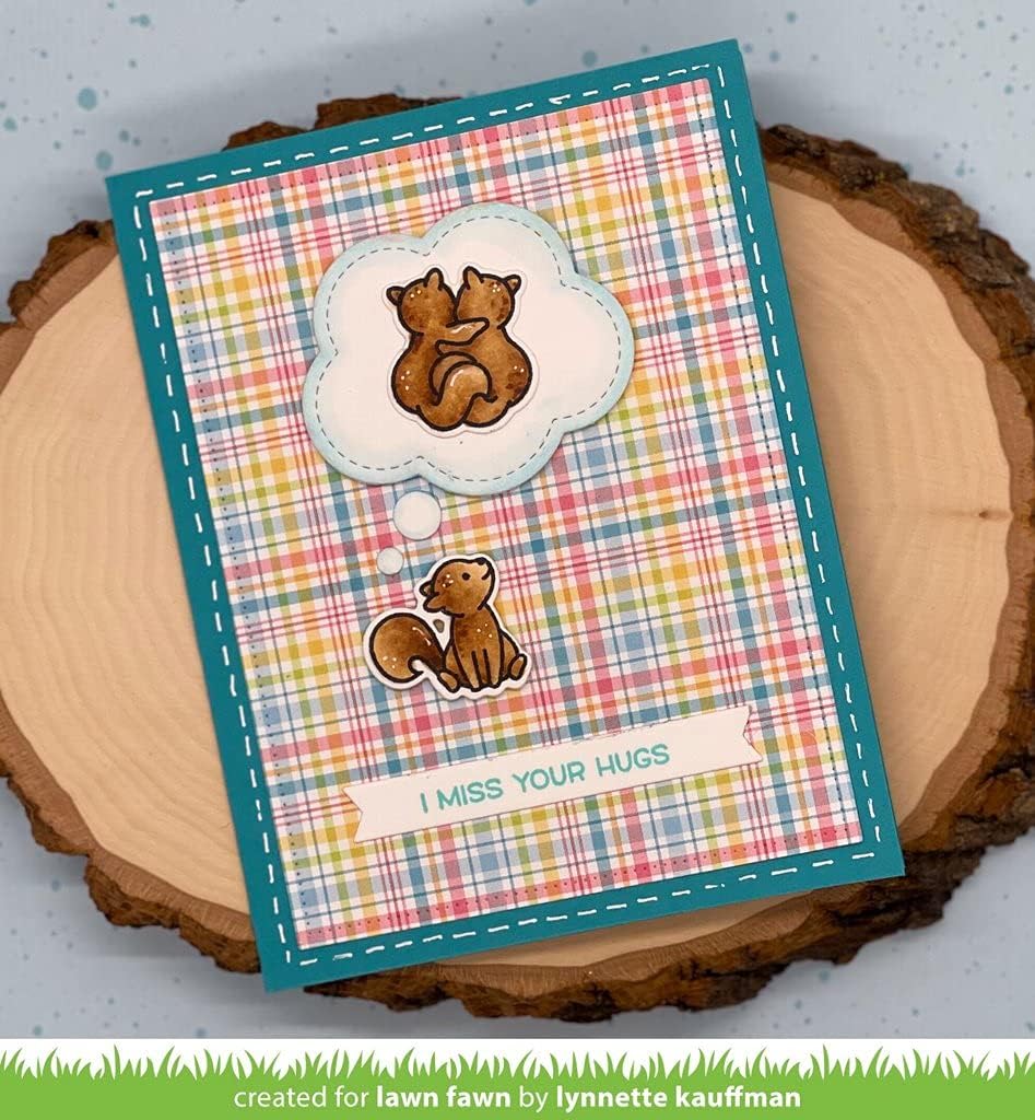 Lawn Fawn Happy Hugs 4"x6" Clear Stamp Set and Coordinating Dies (2 Item Bundle) LF2556 LF2557