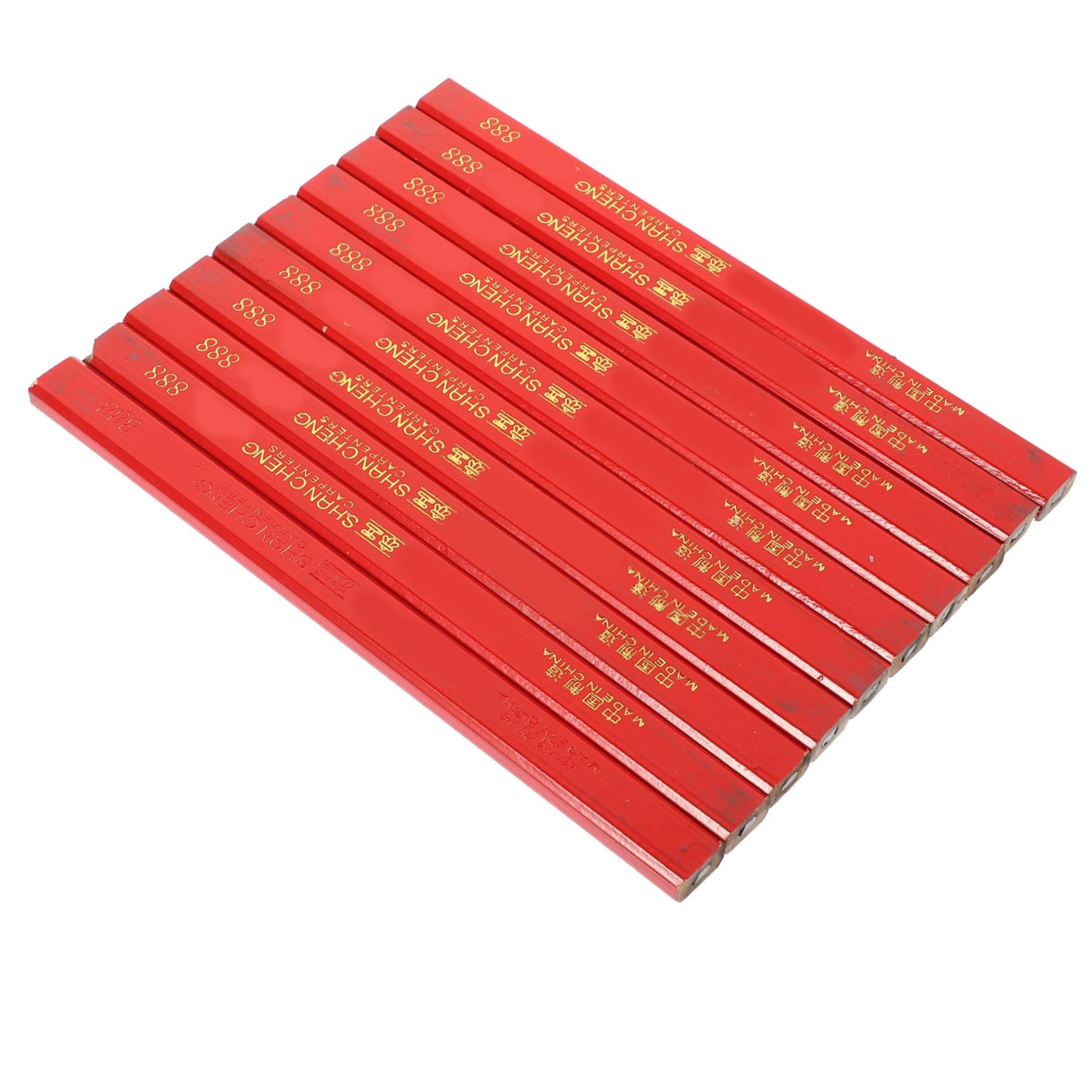 STOBOK 72pièces Crayon de Charpentier Rouge Dur Crayons Plats pour Travail du Bois Marqueurs de Charpentier Anti-roulement