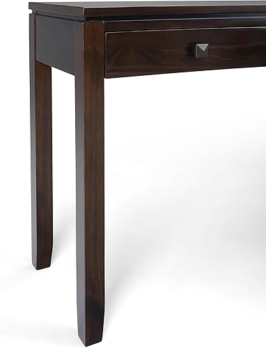 Miniatura 9 de SIMPLIHOME Cosmopolitan - Mesa consola de madera maciza de 60 pulgadas de ancho en color marrón caoba, mesa de almacenamiento contemporánea para