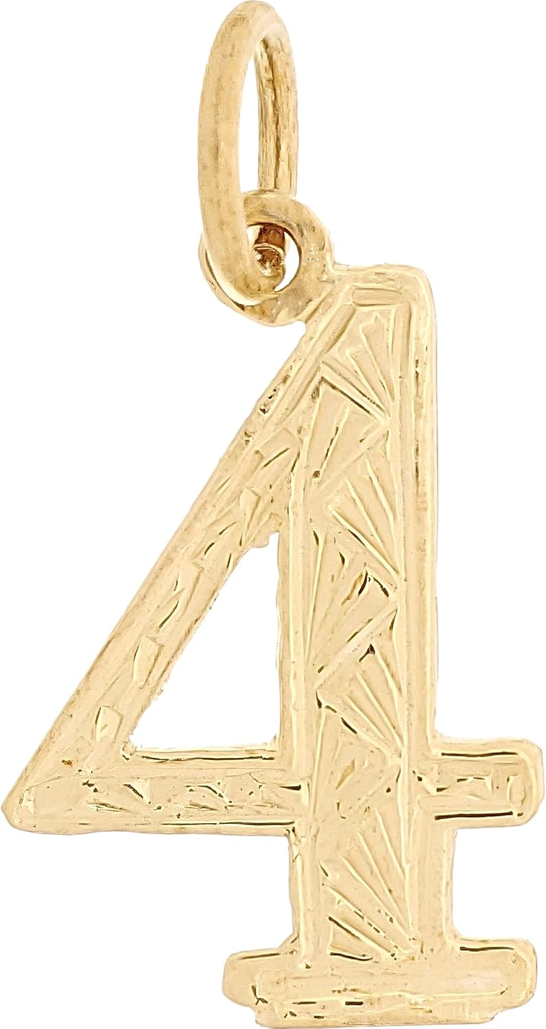 #4 Charm 14k Gold 16.5mm
