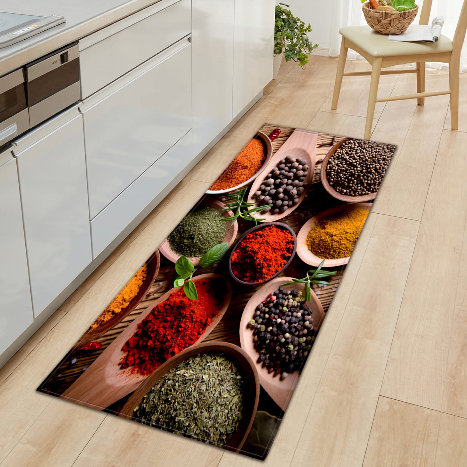 YAOTT Tapis de Cuisine Antidérapant, 1 Pièce Tapis de Sol de Style Européen pour Cuisine Absorbant, Tapis de Bain Moderne Paillasson, Lavables en Machine Tapis pour Devant Evier X 60X90cm