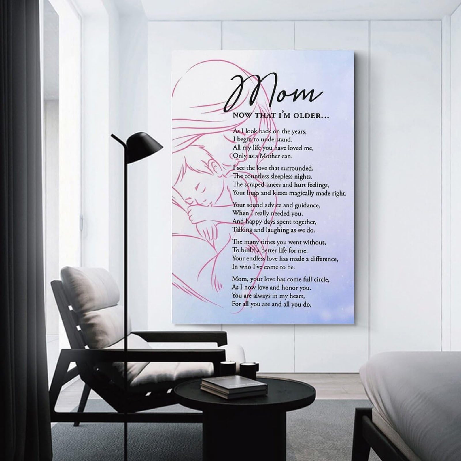 Junmoney Mom Now That Im Older Canvas Wall Decor, 24x36inch(60x90cm), for Art Walls, Layered Displays Or Homes, Home Wall Art for Statement Displays