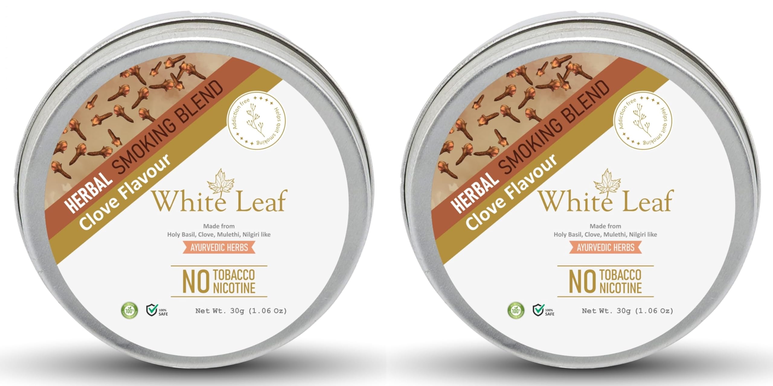 White Leaf Tobacco & Nicotine Free Smoking Mixture With 100% Clove Flavour Herbal Smoking Blend (makes 40 rolls) Tobacco Alternatives Herbal Smoking Mix 1 Pack 30gm x Pack of 2-image-37