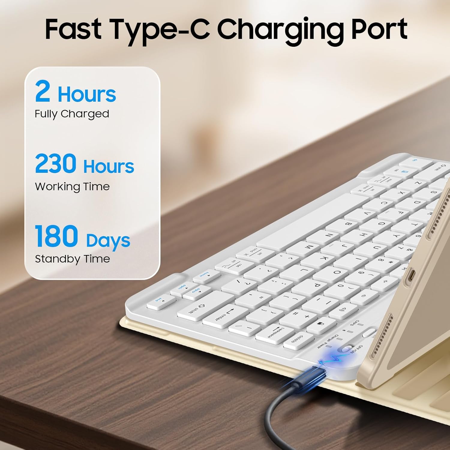 FINTIE Keyboard Case for iPad Air 11-inch M3 (2025) / M2 (2024), iPad Air 5th (2022) / 4th Generation 10.9 Inch - Soft TPU Cover w/Magnetically Detachable Bluetooth Keyboard, Starlight - Image 8