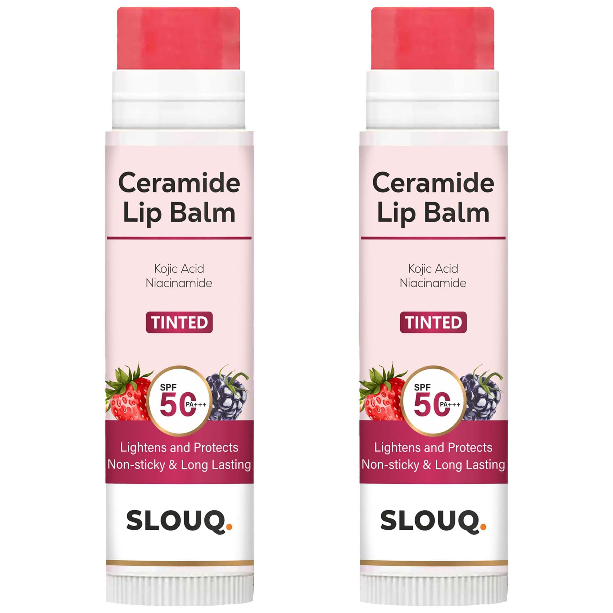 Tinted Ceramide Lip Balm - Kojic Acid & Niacinamide - SPF50 PA+++ - Lip Lightening & Protection - Non-Sticky & Long Lasting - 5gm (Pack Of 2), Pink-image-14