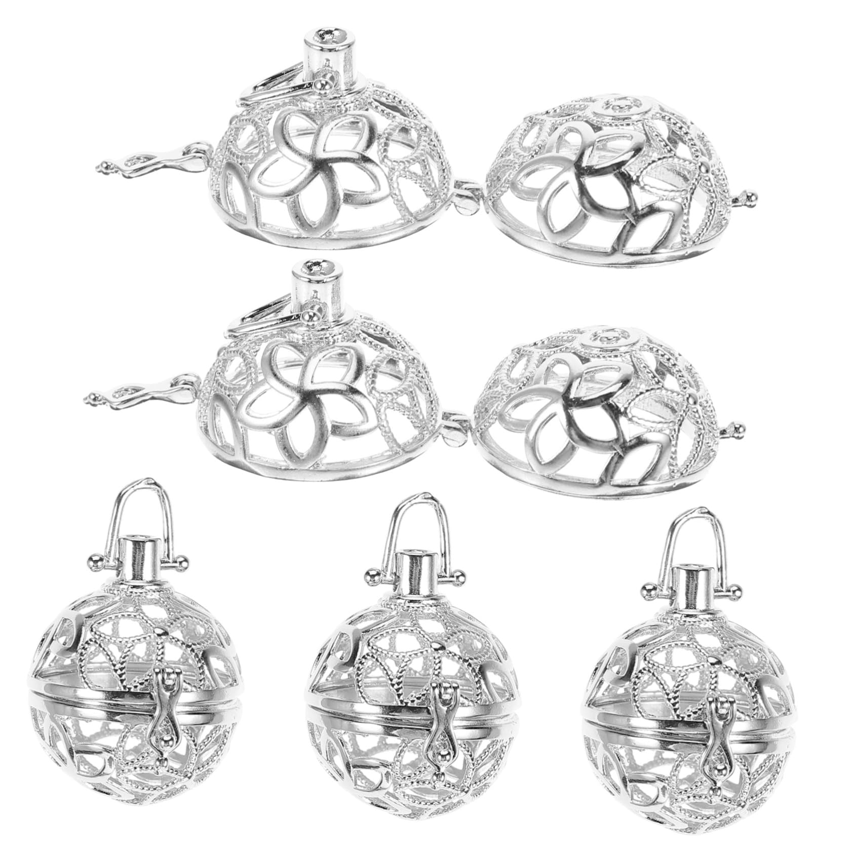 SOIMISS 15piezas Collar Difusor De Esencial De Colgante De Aromaterapia Diseño Floral Locket De Inoxidable Para Uso Diario y