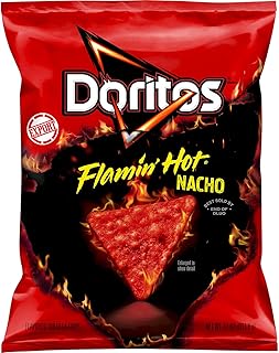 Doritos Frito Lay Flamin' Hot Nacho Cheese Tortilla Chips, 11 Oz 311.8 G
