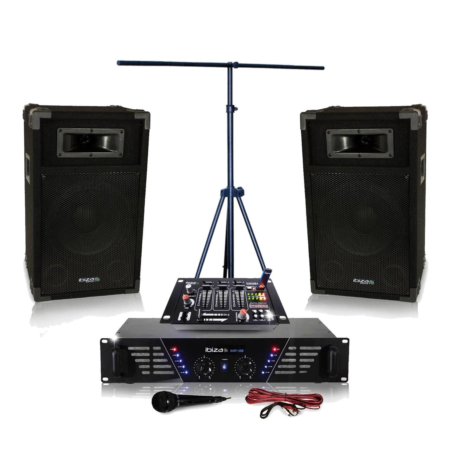 Pack Sono DJ Ampli 2 x 240 W + Effet Pack lumieres