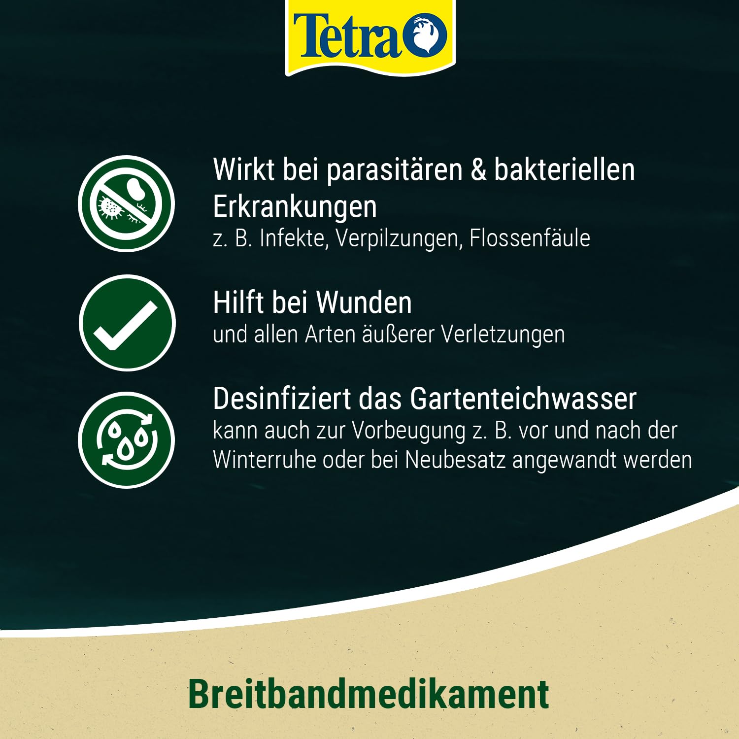 Tetra Pond MediFin - Medikament für Teichfische gegen die häufigsten Krankheiten, auch zur Vorbeugung und Desinfektion, 1 L