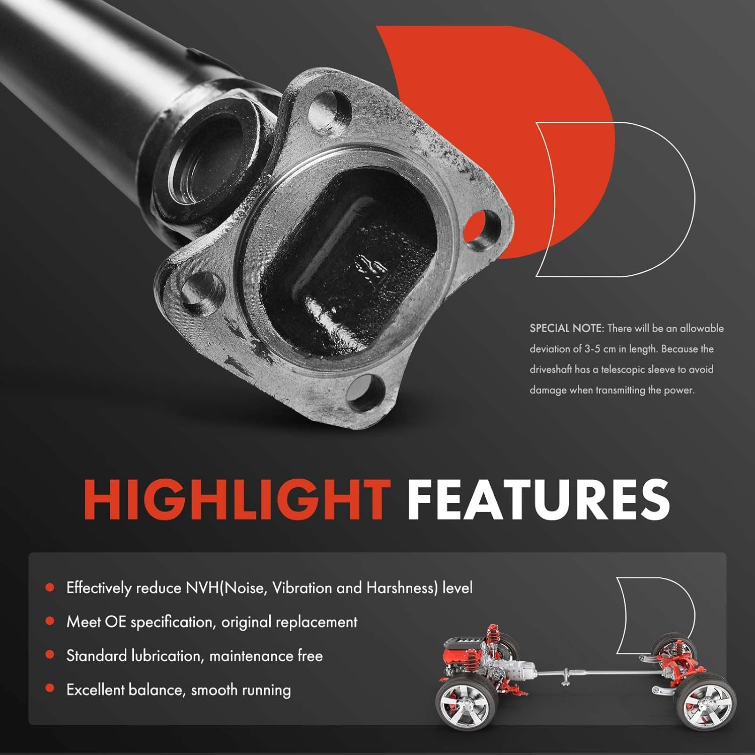 A-Premium Rear Complete Drive Shaft Prop Shaft Driveshaft Assembly Compatible with Land Rover Freelander 2002-2005, AWD Automatic Transmission Sport Utility, Replace# TVB000190