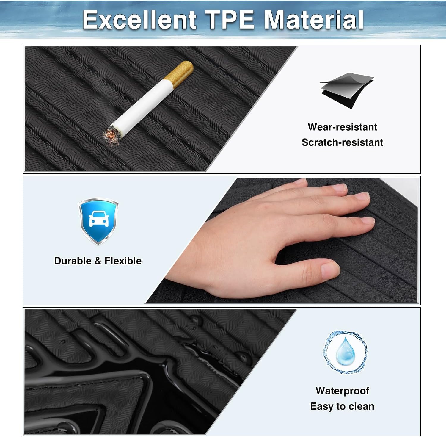 Mixsuper Transit Floor mats-Floor mat for Ford Transit 2022-2026 All Models w Vinyl Floors All Weather TPE Floor — view 7