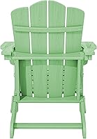 Vista 32 de KINGYES - Silla Adirondack plegable, sillas de patio de polietileno de alta densidad para todo tipo de clima, silla de césped con textura de madera