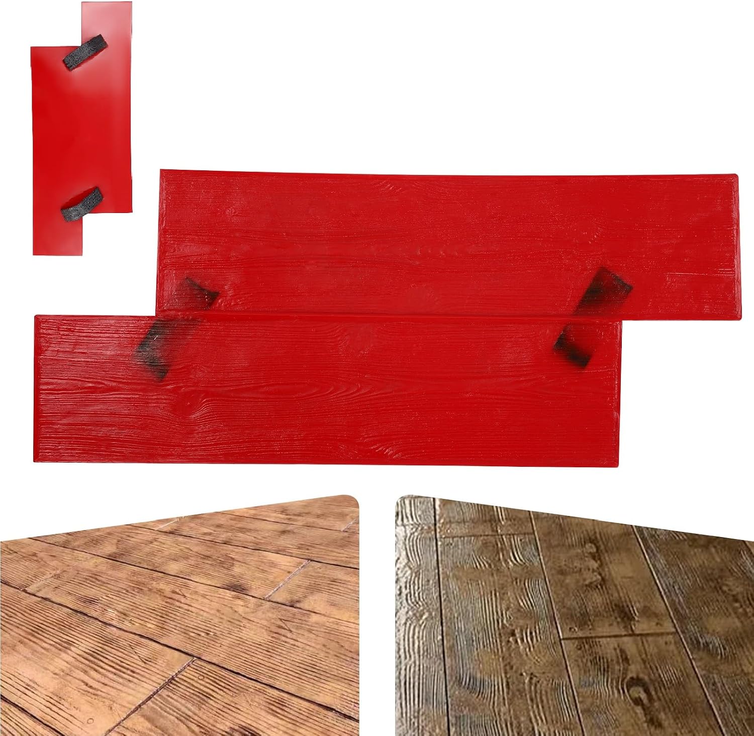 Polyurethane Concrete Texture Stamp Mat, Concrete Texture Mat Wood Grain Concrete Seamless Stamp Mat, Texture Skin Provides Natural-looking Textures on Walls or Concrete Ground (Type 2)