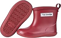 Vista 5 de Botas de lluvia para niños y niñas, botas de lluvia impermeables para bebés y niños con fácil de poner