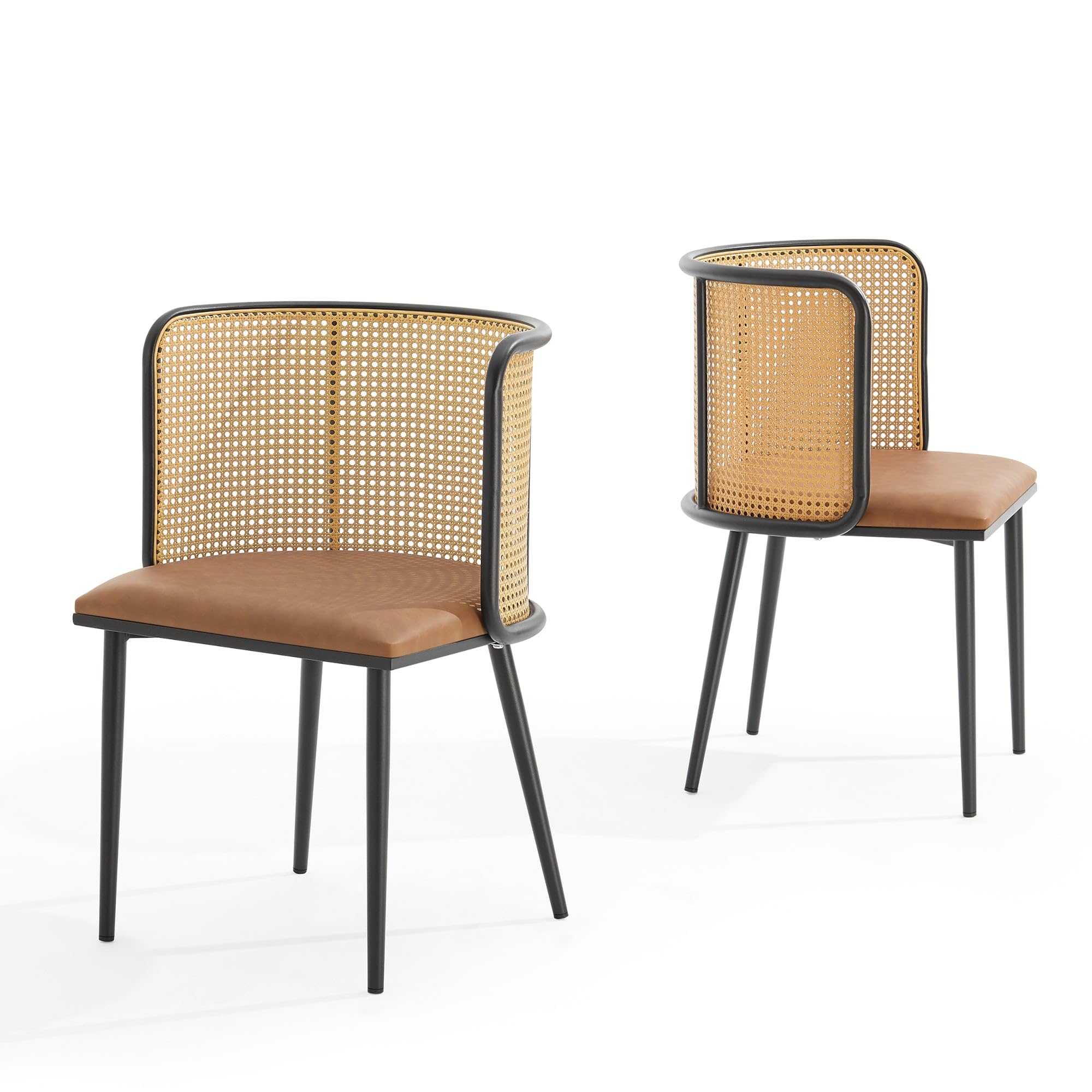 Helloshop26 Lot de 2 chaises de Salle à Manger Salon Design Moderne Cuisine 75 x 52 x 49 cm Marron Noir 03_0009611