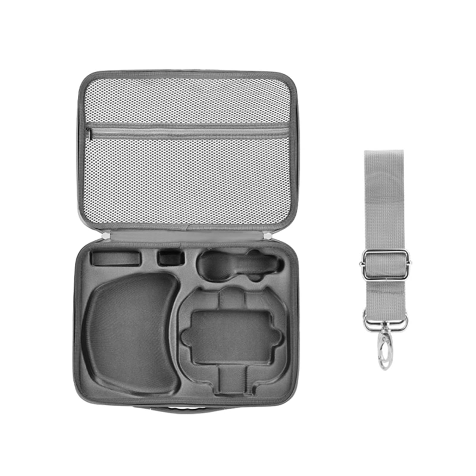 Hartschalen-Tragetasche für DJI NEO 2, tragbare Schulter-Umhängetasche mit verstellbarem Gurt, stoßfest, wasserabweisend, Aufbewahrungs-Organizer für Drohnenzubehör, Reisehandtasche, Koffer, Grau