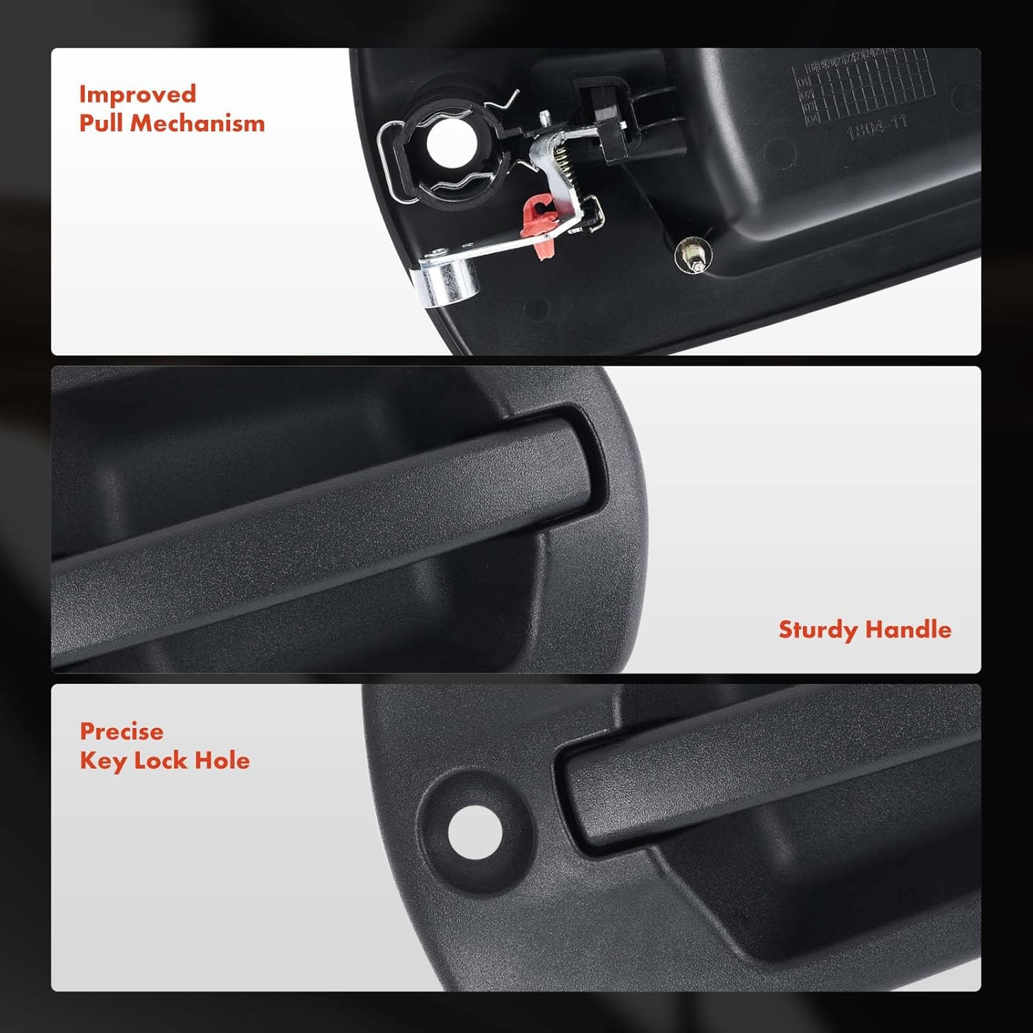 A-Premium Front Right Passenger Side Exterior Door Handle Compatible with Freightliner Cascadia 2018-2024, Textured Black