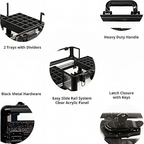 Miniatura 2 de Ver Beauty Estuche de maquillaje para artista de uñas de acrílico blindado de 0.150 in, organizador de viajes, almacenamiento de cosméticos con 2