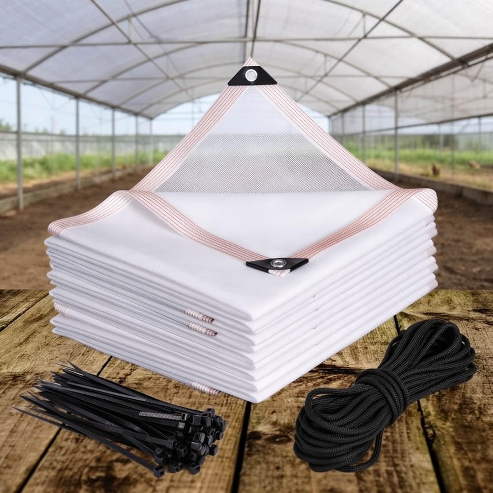 Protection solaire extérieur blanche pour potager et cultures sous serre