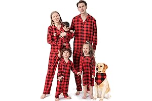 Red Buffalo Plaid Family Christmas Pajamas Set