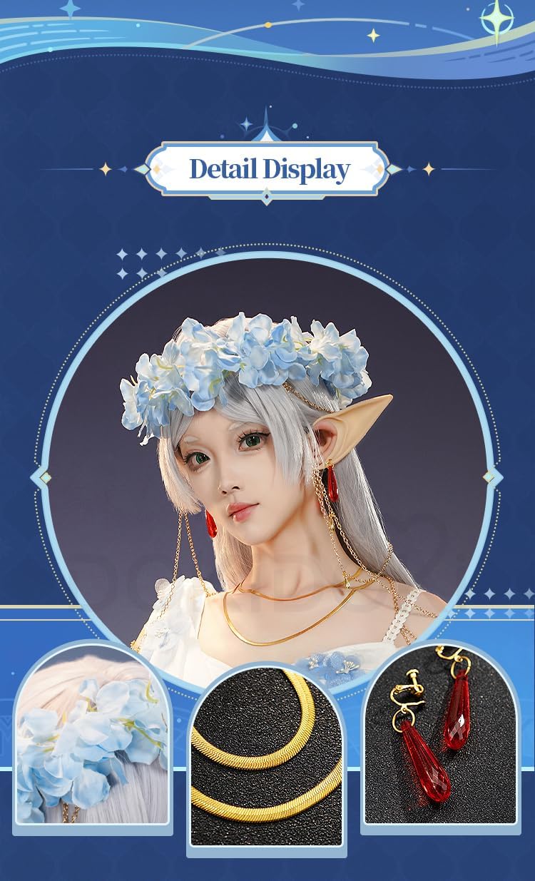 KIRA KIRA Anime Magical Elf Cosplay Costume Doki-SR Witch Fairy Oracle Doujin Dress Halloween Costume with Ears