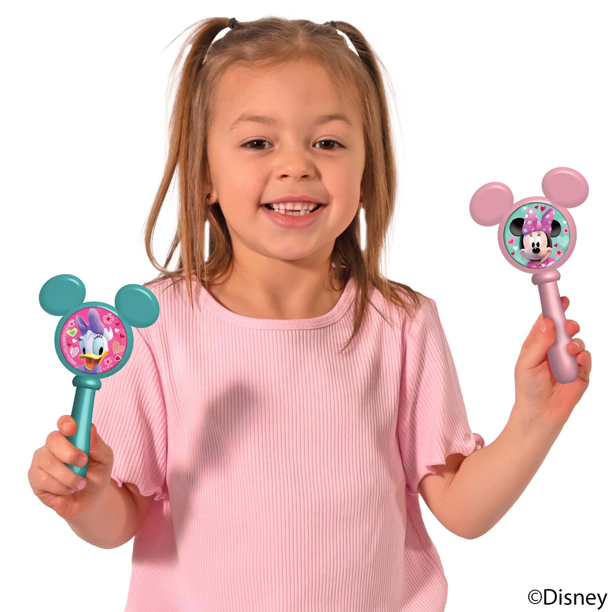 Disney Junior Minnie Mouse - Set musicale extra large, 7 pezzi, include maracas, flauto, tamburello, fischietto, chitarra e microfono eco