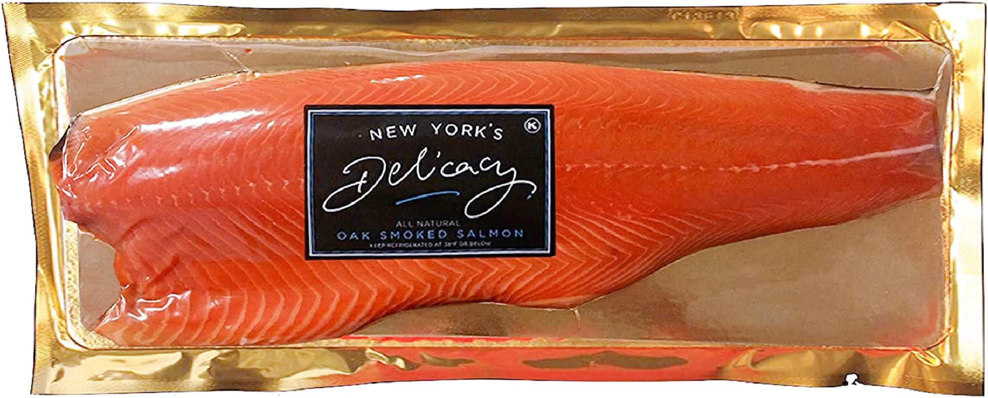 New York's Delicacy, Whole Smoked Salmon Nova Fillet - [3.3 Lb. / 1 Fillet] - Most Awarded, Non-Sliced, Skin-On, Kosher, Gluten Free, High in Omega 3, Made From Fresh Never Frozen Premium Atlantic Salmon Fillets.